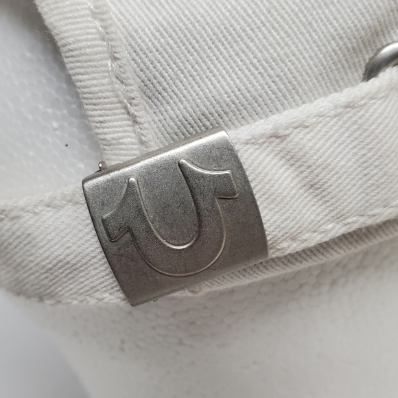 True Religion White World Tour Hat Buddah Strapback Cap Embroidered Jeweled Logo - Picture 7 of 10